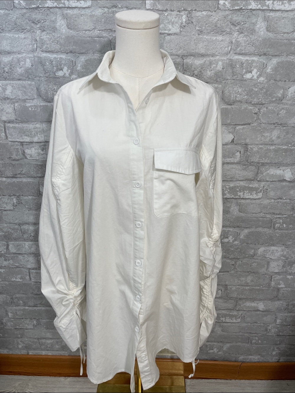 Missguided White Oversized Shirt Dress with Chest Pocket